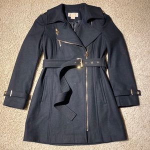 Black Michael Kors Wool Blend Coat